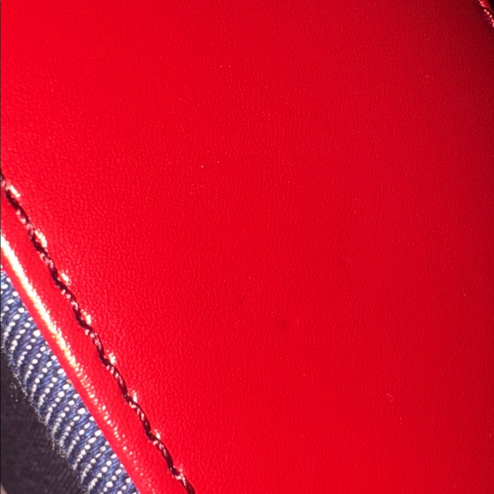 NWT Stylish Denim and Red Women's Bag - Picture 6 of 9
